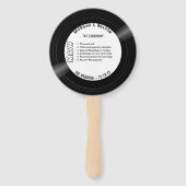 Vinyl Record Monogram Bruiloft Programma Wit Handwaaier (Voorkant)
