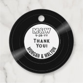 Vinyl Record Monogram Dank u wit Bedankjes Labels (Achterkant)
