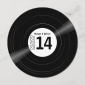 Vinyl Record Monogram Foto Tafelnummer - Wit (Voorkant)