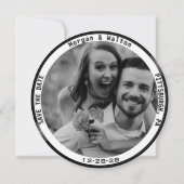 Vinyl Record Monogram Foto - Wit Save The Date (Achterkant)