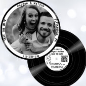 Vinyl Record Monogram Foto - Wit Save The Date