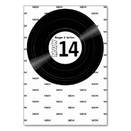Vinyl Record Monogram Patroon Wit Kaart