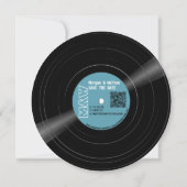 Vinyl Record Monogram - Retro Blue Label Save The Date (Achterkant)