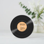 Vinyl Record Monogram Retro Save The Date (Staand voorkant)