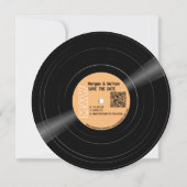 Vinyl Record Monogram Retro Save The Date (Achterkant)