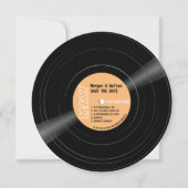 Vinyl Record Monogram Retro Save The Date (Voorkant)