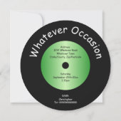 Vinyl Record Music Event Any Occasion Kaart (Achterkant)