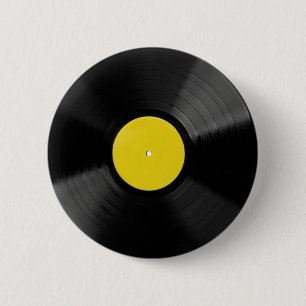 Vinyl Record Muziek Klok Ronde Button 5,7 Cm