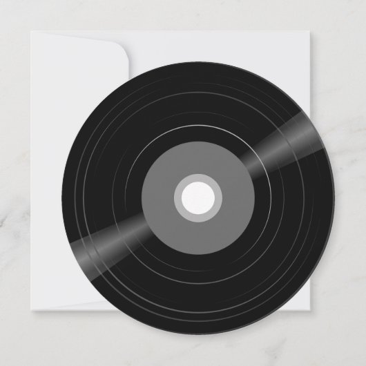 vinyl record muziek nodigt bruiloft uit kaart (Achterkant)