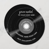 vinyl record muziek nodigt bruiloft uit kaart (Voorkant / Achterkant)
