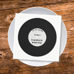 Vinyl Record Muziek  Zwart Vrijgezellenweekend Servet<br><div class="desc">Verhoog uw vrijgezellenfeest met onze stijlvolle vinyl-platenservetten, ideaal voor het toevoegen van een vleugje retro charme aan uw feest. Met een strak zwart-wit ontwerp kunnen deze servetten worden gepersonaliseerd met de naam van de aanstaande bruidegom en de datum van het vrijgezellenweekend, waardoor ze een unieke en onvergetelijke aanvulling zijn op...</div>