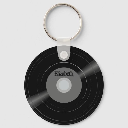 Vinyl Record naam Monogram Student Gift Sleutelhanger (Voorkant)