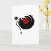 Vinyl Record  Old School DJ Analoge Muziek Kaart (Gele Bloem)