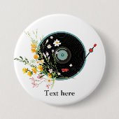 Vinyl Record, Oldies Rustic, bloemen Ronde Button 7,6 Cm (Voorkant)