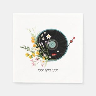 Vinyl Record, Oldies Rustic, bloemen Servet