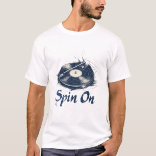 Vinyl Record op Platenspeler - Minimalistische Ku T-shirt
