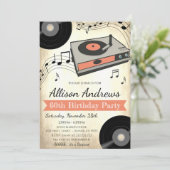  Vinyl Record Party Uitnodiging (Staand voorkant)