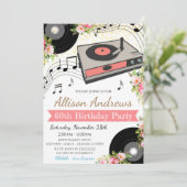  Vinyl Record Party Uitnodiging (Staand voorkant)