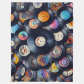 Vinyl Record Pattern 80s Retro Spectrum Fleece Deken (Voorkant)