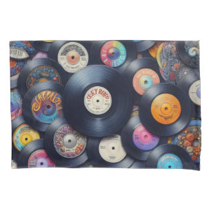 Vinyl Record Pattern 80s Retro Spectrum Kussensloop