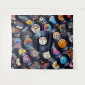 Vinyl Record Pattern 80s Retro Spectrum Wandkleed (Voorkant (horizontaal))