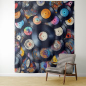 Vinyl Record Pattern 80s Retro Spectrum Wandkleed (In situ)