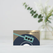 Vinyl Record Platenspeler - Goud, groen en marineb Visitekaartje (Staand voorkant)