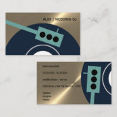 Vinyl Record Platenspeler - Goud, groen en marineb Visitekaartje (Voorkant / Achterkant)