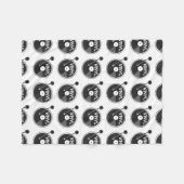 Vinyl Record Platenspeler zwart-wit Fleece Deken (Voorkant (Horizontaal))
