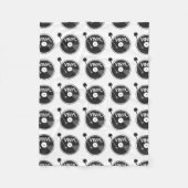 Vinyl Record Platenspeler zwart-wit Fleece Deken (Voorkant)