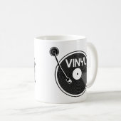 Vinyl Record Platenspeler zwart-wit Koffiemok (Voorkant rechts)