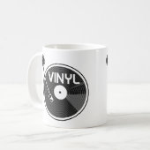 Vinyl Record Platenspeler zwart-wit Koffiemok (Voorkant links)