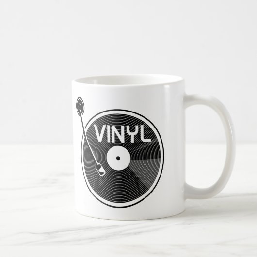 Vinyl Record Platenspeler zwart-wit Koffiemok (Rechts)