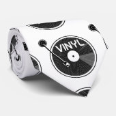 Vinyl Record Platenspeler zwart-wit Stropdas (Opgerold)