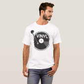 Vinyl Record Platenspeler zwart-wit T-shirt (Voorkant volledig)