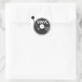 Vinyl Record Platenspeler zwart-wit Vierkante Sticker (Tas)