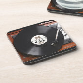 Vinyl Record Player Bier Onderzetter (Linkerzijde)