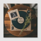 Vinyl Record Player zwangerschapsaankondiging (Voorkant)