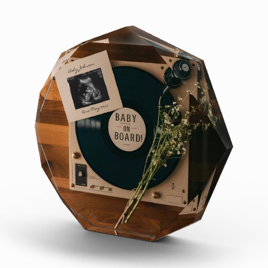 Vinyl Record Player zwangerschapsaankondiging Fotoblokken (Rechts)