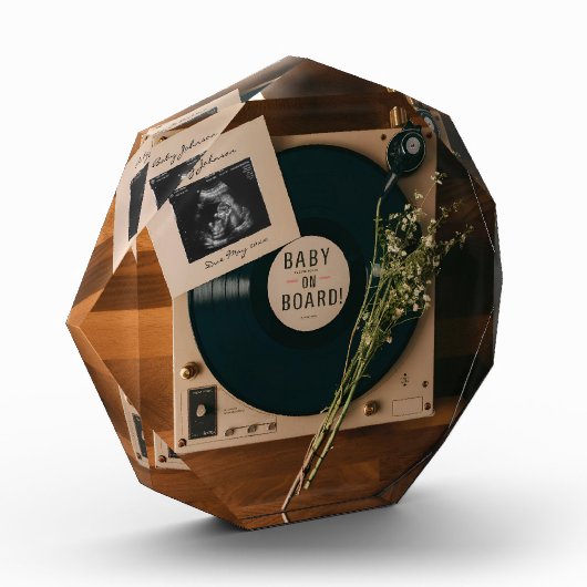 Vinyl Record Player zwangerschapsaankondiging Fotoblokken (Links)
