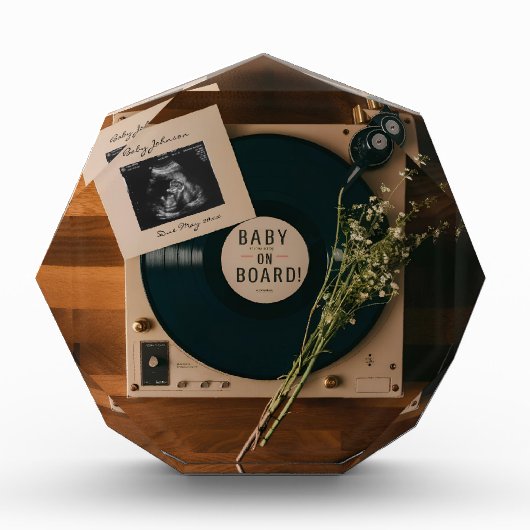  Vinyl Record Player zwangerschapsaankondiging Fotoblokken (Voorkant)