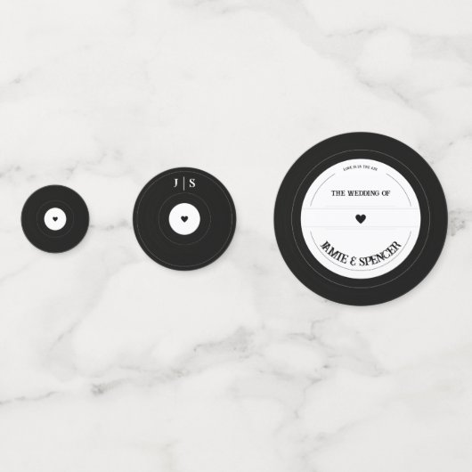 Vinyl Record Retro  Decor Wedding Confetti (Achterkanten)