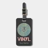 Vinyl Record Retro Disco Muziekontwerp Bagagelabel (Voorkant verticaal)