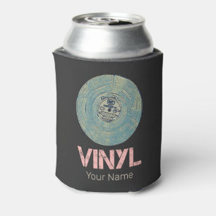 Vinyl Record Retro Disco Muziekontwerp Blikjeskoeler