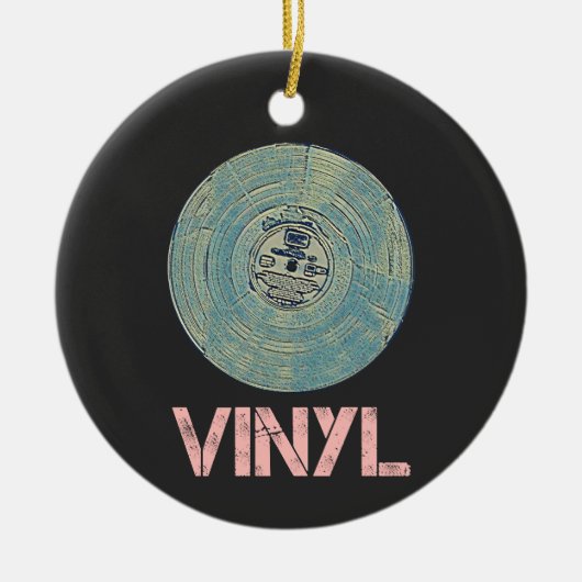 Vinyl Record Retro Disco Muziekontwerp Keramisch Ornament (Voorkant)