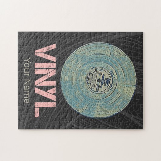 Vinyl Record Retro Disco  Muziekontwerp Legpuzzel (Horizontaal)