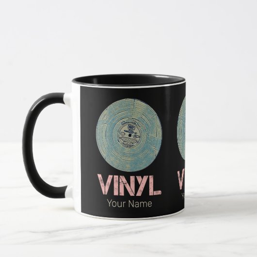Vinyl Record Retro Disco  Muziekontwerp Mok (Links)