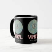 Vinyl Record Retro Disco  Muziekontwerp Mok (Voorkant links)