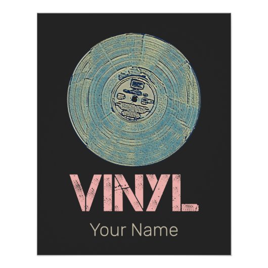 Vinyl Record Retro Disco  Muziekontwerp Perfect Poster (Voorkant)