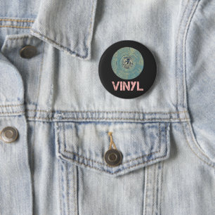 Vinyl Record Retro Disco Muziekontwerp Ronde Button 5,7 Cm